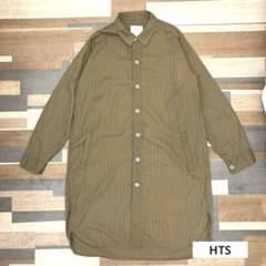 美品【ハロータウンストアーズ】HTS ストライプ ロングシャツコート