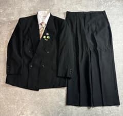 90s vintage レトロセットアップ スーツ ピンズ No.33 vintage】セットアップ ダブルスーツ ブラック 成人式 ピンズ ネクタイ