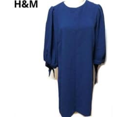 【H&M】H&M Dress, Puff Sleeves, Three-Quarter Length, Size M