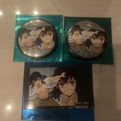 嘴平伊之助 キメツ学園 好き 缶バッジ 2個セット チェキ風ブロマイド1