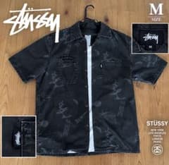 超希少Stussy 総柄 半袖シャツ ブラック Mのサムネイル