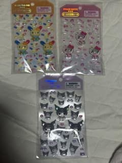 サンリオ オーロラ立体シール 3種セット　キティ　ウサハナ　クロミ新品未開封のサムネイル