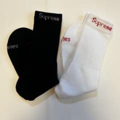 シュプリーム　ヘインズ　hanes ソックス　靴下　白　黒　 2足(4枚)のサムネイル