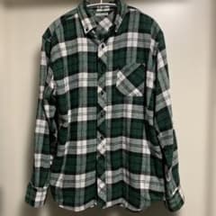 ノーブランド　長袖シャツ　緑　チェック柄　Mサイズのサムネイル