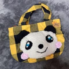 パンダ顔のチェック柄トートバッグのサムネイル