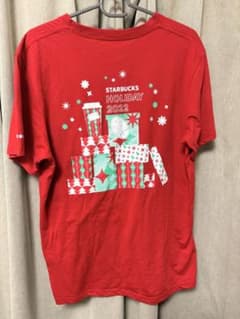STARBUCKS ホリデー2022 Tシャツ Lサイズ レッドのサムネイル