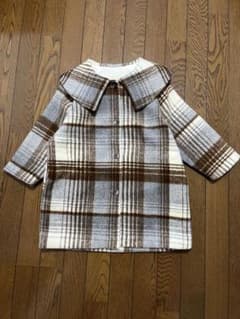 新品　韓国　おしゃれ　チェックコート　アウターのサムネイル