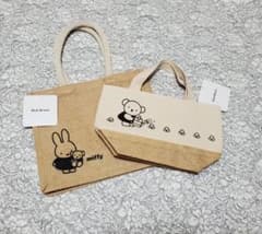 本日発送可能！　可愛い！　ミッフィー　ジュートバッグ　２点　セットのサムネイル