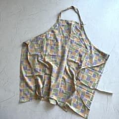 kapuwa カプワ ブロックプリント インド綿 コットン エプロン