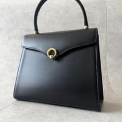 極美品 傳濱野 ハンドバッグ Fereal フェリール ゴールド金具 黒 