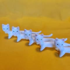 猫 箸置き 5個セット 白磁のサムネイル