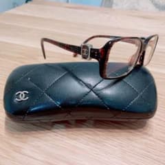 ◇CHANEL◇ツイード柄メガネ　本物　ブラウン　専用ケース付きのサムネイル