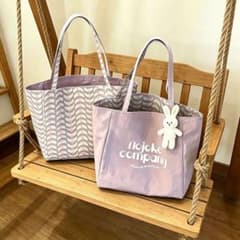 1つで2通りトートバッグ リバーシブル仕様のトートバッグですのサムネイル