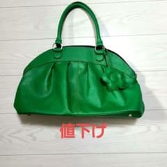 MARY QUANT LONDON　 ハンドバッグ　 グリーン　チャーム付のサムネイル