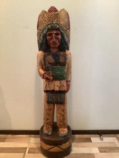 フランク・ギャラガー作ヴィンテージ 120cmシガーストア・インディアン手作り像 フランク・ギャラガー作ヴィンテージ 120cmシガーストア・インディアン