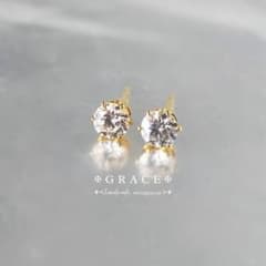 【再販】ダイヤモンドの輝き✴ホワイトモアサナイトのひと粒ピアス 金属アレ対応のサムネイル