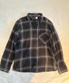 H&M ブラック チェック柄 長袖シャツのサムネイル