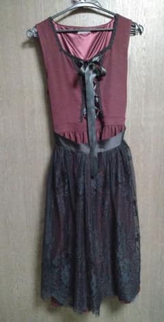 axes　femme POETIQUE　赤黒ジャンバースカート