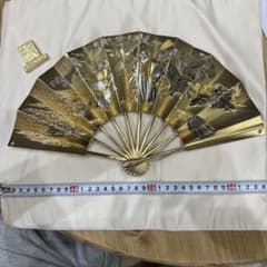 ガラス額 扇子 純金純銀 松庵作 松庵純金純銀渡金　扇子 虎 メルカリ - 美術品 額サイズ51×60.5m 寅 書