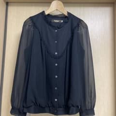 Paul Stuart 黒 長袖ブラウス Mのサムネイル