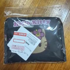 Hello Kitty 折りたたみエコバッグ ブラック　日焼けキティのサムネイル