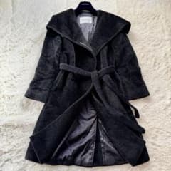 超美品 マックスマーラ 白タグ アルパカ混 女優襟 ベルト付 ロング