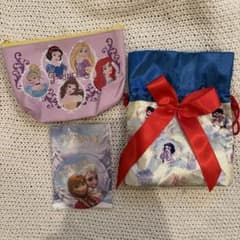 ディズニー プリンセス ポーチ 巾着 カンバッジ 3点セットのサムネイル