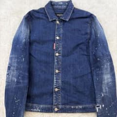 美品】ディースクエアード XL ペイント ダメージ加工 デニムジャケット