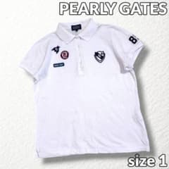 PEARLY GATES】ゴルフ半袖ポロシャツ 刺繍ロゴ 89ワッペン 白 1 - メルカリ