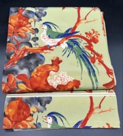 名古屋帯 洒落帯　高級　♢ 正絹　アンティーク　染織　小鳥　枝花　407 名古屋帯 洒落帯 高級 ♢ 正絹 アンティーク 染織 小鳥 枝花 407