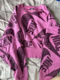 NIKE 総柄 スウェット ピンク Sサイズのサムネイル