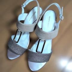 【MODE KAORI モードカオリ 24㌢　ステンドグラスヒールサンダル　美品のサムネイル