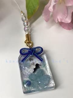 願いが叶う手作り御守り　青桜／ねこ／青瑪瑙のサムネイル