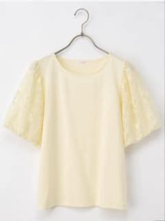 Honeys袖刺繍トップス　クリームＭのサムネイル