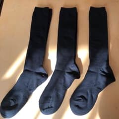 裏起毛つま先かかとホットスクールハイソックス　ブラックのサムネイル