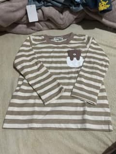mimorah ボーダー 長袖Tシャツ 100cm くまのサムネイル