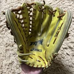 【※値下げ】ASICSアシックス 【即戦力】軟式野球グローブ 外野用イエローのサムネイル