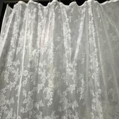 白薔薇柄レースカーテン 2m×1.7m フック付きのサムネイル