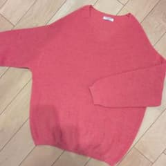 Vネックオーバーサイズニットセーター　ピンク系　　ハートマーケット