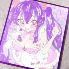 手描きイラスト オリジナル サキュバスメイドの女の子 ツインテール