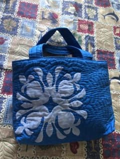 青いパイン模様 ハワイアンキルトバックのサムネイル