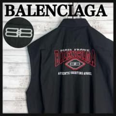 【美品・近年モデル】バレンシアガ　刺繍ロゴ ノースリーブシャツ ワンポイント 黒 美品・近年モデル】バレンシアガ 刺繍ロゴ ノースリーブシャツ ワン
