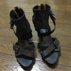 黒  ヒールサンダルのサムネイル