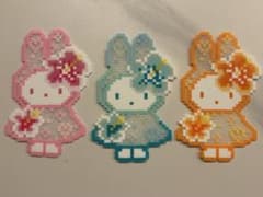 アイロンビーズ ハンドメイド うさぎ ポンチョ ハイビスカス セットのサムネイル