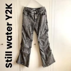 Still water Y2Kスタイル フレアデザインブラックデニムパンツ - メルカリ