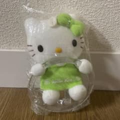 ハローキティ ぬいぐるみ ホワイト・グリーン タオルかけ　タオルハンガーのサムネイル