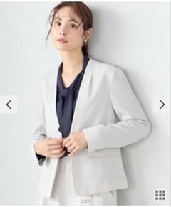 COMME CA ISM ノーカラージャケット ホワイトのサムネイル