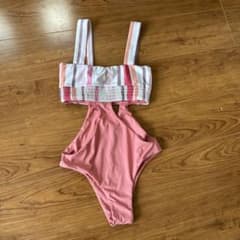 Alexia Stam 水着　オフィシャルパット付き アリシアスタン水着 Sサイズ ピンク・ホワイトalexia stam パット付き
