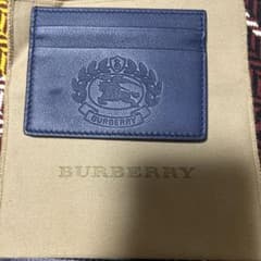未使用保管品　BURBERRY ネイビー レザー カードケースのサムネイル