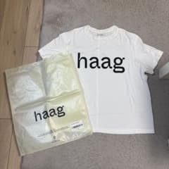 haag ロゴプリント Tシャツ ホワイト